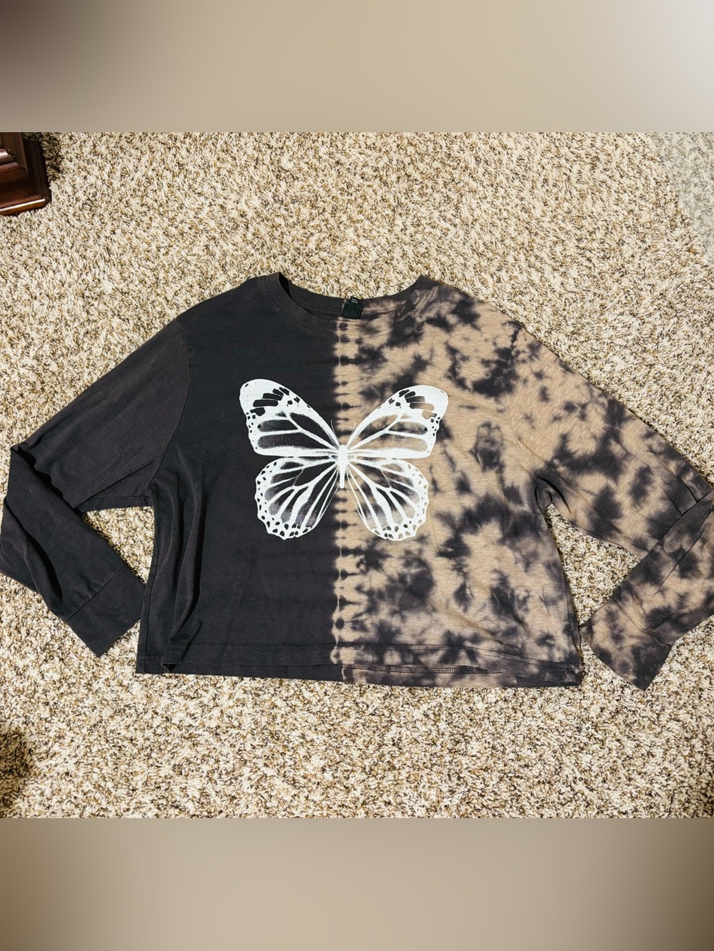 wild fable Brown & Black Tie-Dye Top